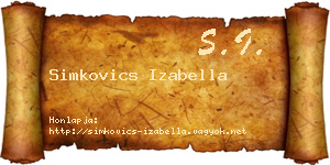 Simkovics Izabella névjegykártya